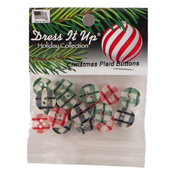 Botones con estampado de cuadros navideños