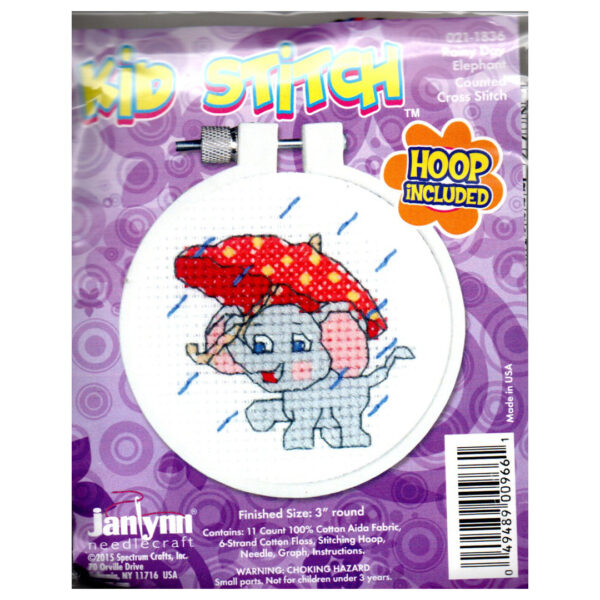 Punto de Cruz mini kit elefante